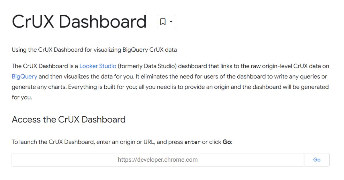 CrUX Dashboard - Core Web Vitals