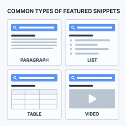 Common types of featured snippets